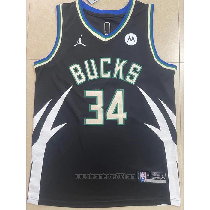 Camiseta Milwaukee Bucks Giannis Antetokounmpo #34 Statement 2022-23 Negro